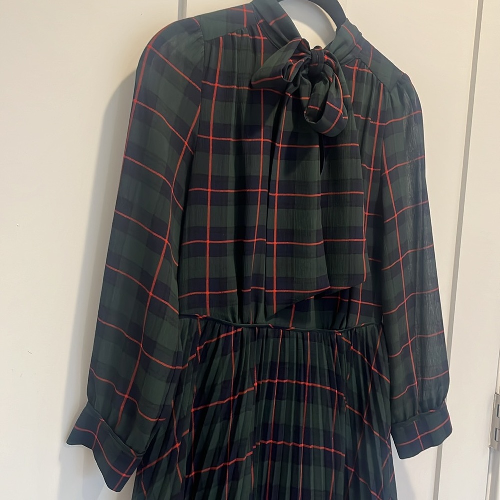 J Crew pleated tartan dress Size 00P fits XS